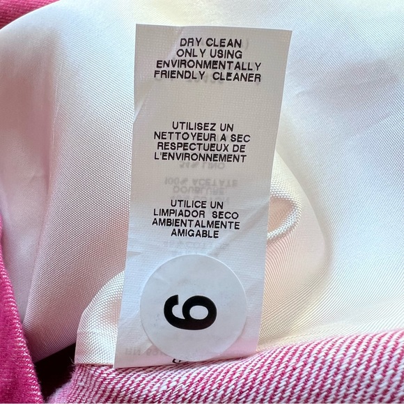 NEW R.G. Kane Harlow Jacket Dress Tuxedo FLAX Linen Cotton Sz L Fuchsia Pink - Picture 6 of 17